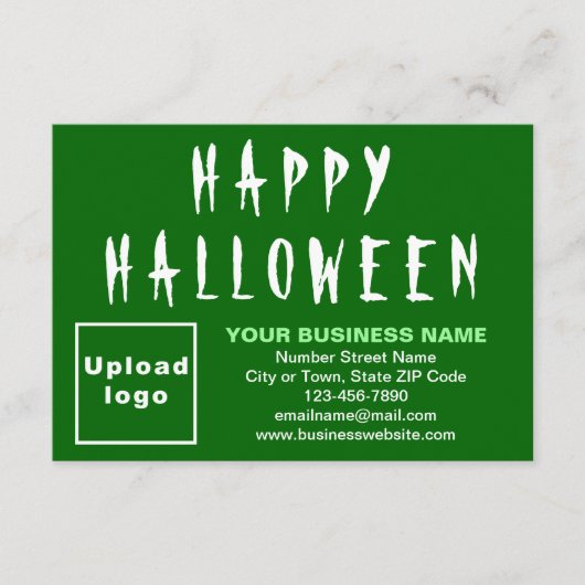 Halloween Small Green Flat Card (Vorderseite)