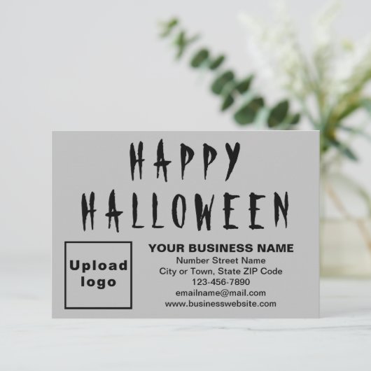 Halloween Small Grey Flat Card (Stehend Vorderseite)