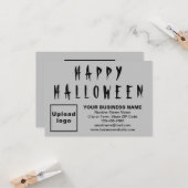 Halloween Small Grey Flat Grußkarte Karte (Vorderseite/Rückseite Beispiel)