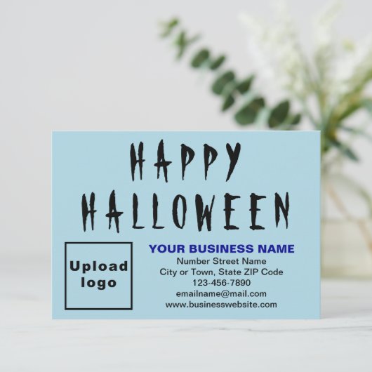 Halloween Small Light Blue Flat Card (Stehend Vorderseite)