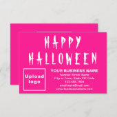 Halloween Small Pink Flat Card (Vorne/Hinten)