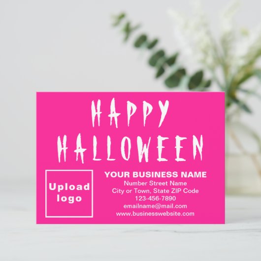 Halloween Small Pink Flat Card (Stehend Vorderseite)