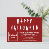 Halloween Small Red Flat Card (Stehend Vorderseite)