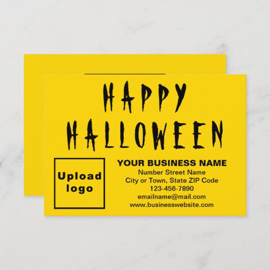 Halloween Small Yellow Flat Card (Vorne/Hinten)