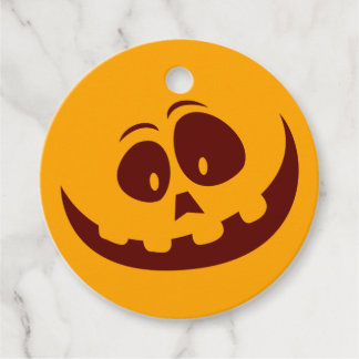 Halloween Smiley Orange und Brown Geschenkanhänger