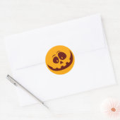 Halloween Smiley Orange und Brown Runder Aufkleber (Umschlag)