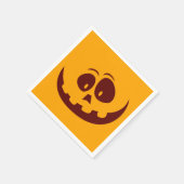 Halloween Smiley Orange und Brown Serviette (Ecke)