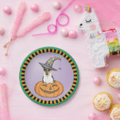 Halloween Smooth Collie Pappteller (Party)