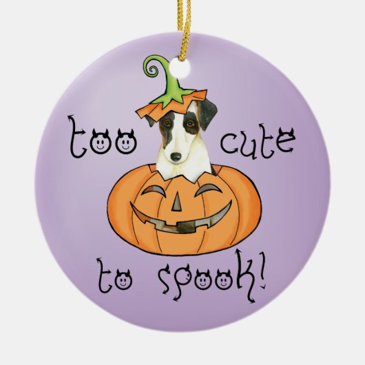 Halloween Smooth Fox Terrier Keramik Ornament (Vorne)