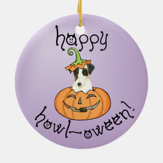 Halloween Smooth Fox Terrier Keramik Ornament (Hinten)