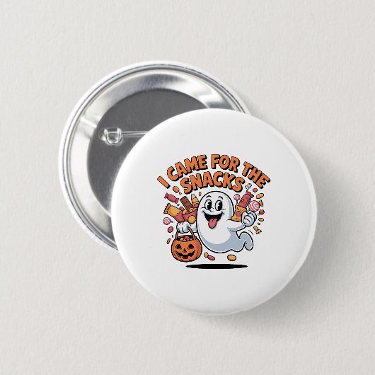 Halloween Snacks Ghost Funny Trick-oder-Leckerei C Button (Vorne & Hinten)