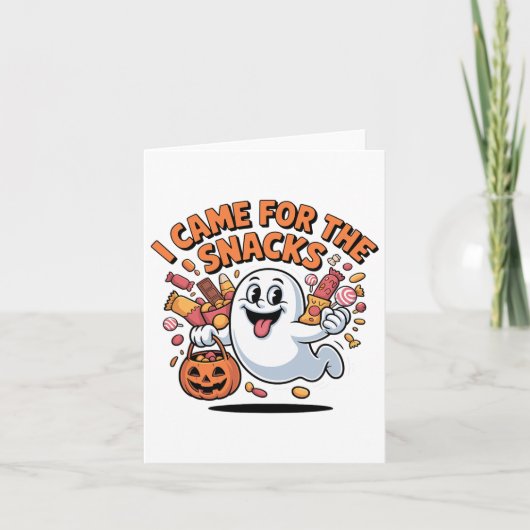 Halloween Snacks Ghost Funny Trick-oder-Leckerei C Karte (Vorderseite)