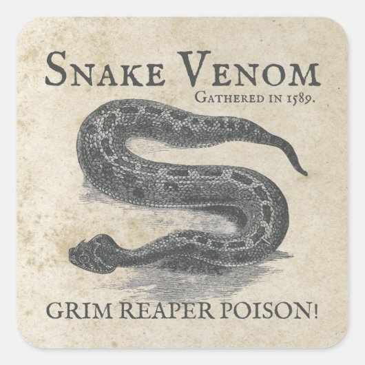 Halloween Snake Venom Antike Apotheke Quadratischer Aufkleber (Vorderseite)