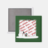 Halloween Snowmen Foto Magnet (Vorderseite/Rückseite)