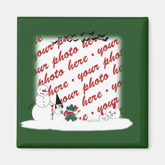 Halloween Snowmen Foto Magnet (Vorne)