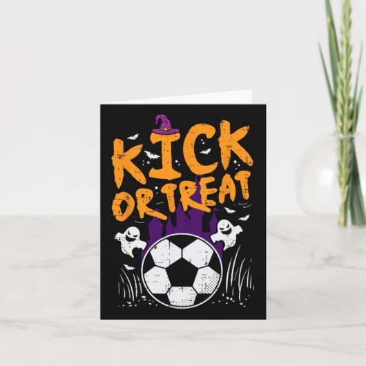 Halloween Soccer oder Leckerei Fußball Kostüm Bo Karte (Vorderseite)