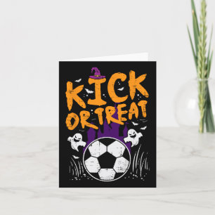 Halloween Soccer oder Leckerei Fußball Kostüm Bo Karte