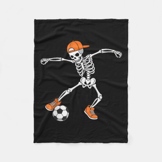 Halloween Soccer Skeleton Football Trick Or Treat  Fleecedecke (Vorderseite)