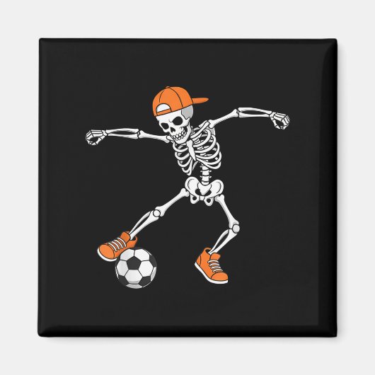 Halloween Soccer Skeleton Football Trick Or Treat Magnet (Vorne)