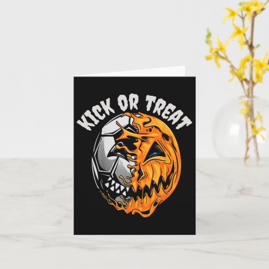 Halloween Soccer Skeleton Karte (Gelbe Blume)