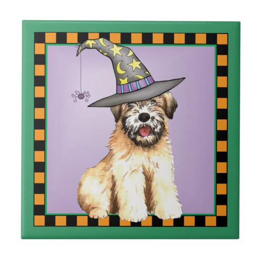 Halloween Soft Coated Wheaten Terrier Fliese (Vorderseite)
