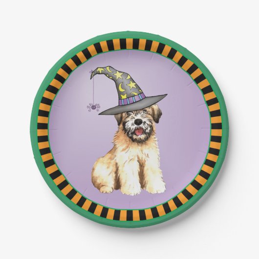 Halloween Soft Coated Wheaten Terrier Pappteller (Vorderseite)