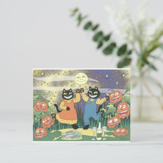 Halloween Soiree Postkarte (Stehend Vorderseite)