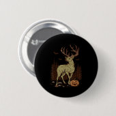 Halloween Soky Hirschgeweih Zombie Rustikaler Bock Button (Vorne & Hinten)