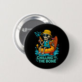 Halloween Sommer Gruseliger Skeleton Flo Button (Vorne & Hinten)