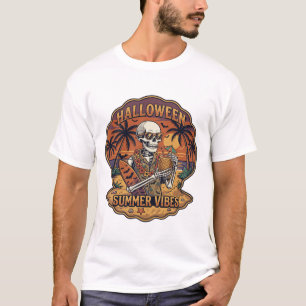 Halloween Sommer Stimmung Skelett Sonnenbrille Sur T-Shirt