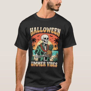 Halloween Sommer Stimmung Tropisches Skelett Stran T-Shirt