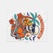 Halloween Sommer Ween Skelett Grusel Urlaub Flo Fleecedecke (Vorderseite (Horizontal))