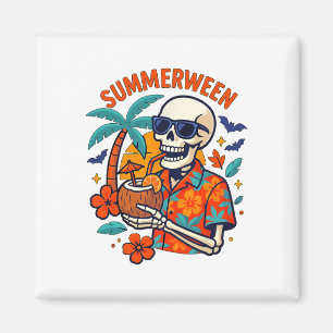 Halloween Sommer Ween Skelett Gruselige Ferien Flo Magnet