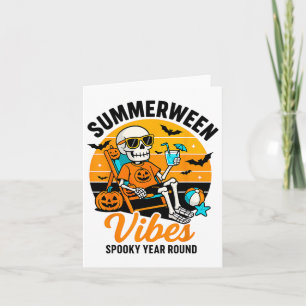 Halloween Sommer Ween Vibes Gruseliger Skelett Flo Karte