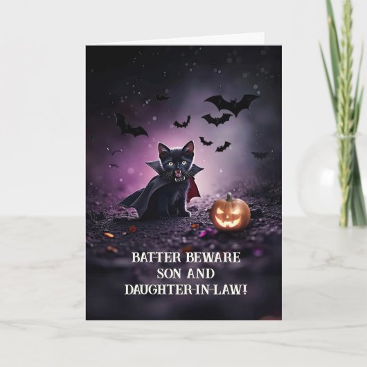 Halloween Son und Ehefrau Tochter im Jura Niedlich Karte (Vorderseite)