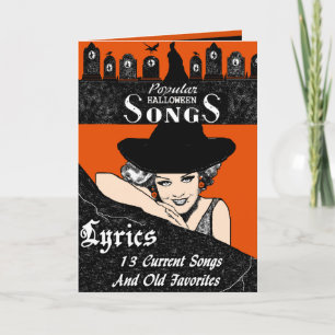 Halloween Song book Grußkarte Karte