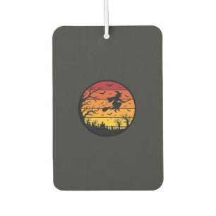 Halloween-Sonnenuntergang-Hexe-Silhouette Retro-Kr Autolufterfrischer
