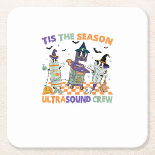 Halloween-Sonographie Retro Die Saison Ultraschall Rechteckiger Pappuntersetzer