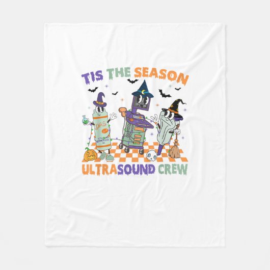 Halloween Sonography Retro Tis The Season Ultrasou Fleecedecke (Vorderseite)