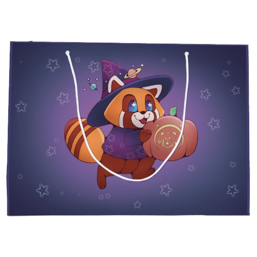 Halloween Space Panda Große Geschenktüte (Rückseite)