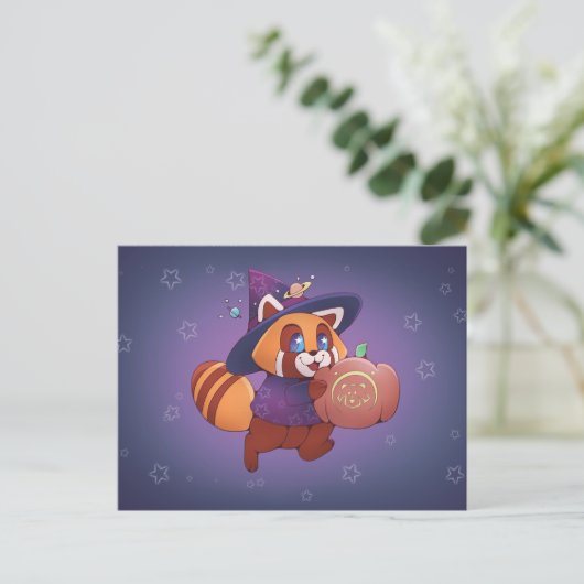 Halloween Space Panda Postkarte (Stehend Vorderseite)