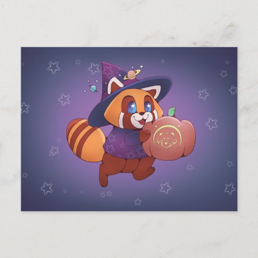 Halloween Space Panda Postkarte (Vorderseite)