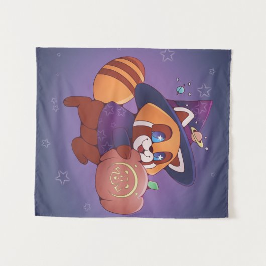 Halloween Space Panda Wandteppich (Vorderseite (Horizontal))