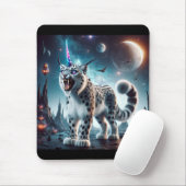 Halloween Space Snow Leopard Einhorn Mouse Pad Mousepad (Mit Mouse)