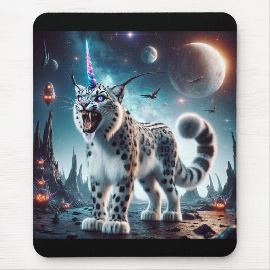 Halloween Space Snow Leopard Einhorn Mouse Pad Mousepad (Vorne)