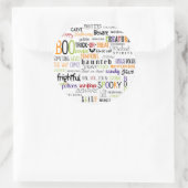 Halloween Spaß bunt Whimsical Words Leckerei Gunst Runder Aufkleber (Tasche)
