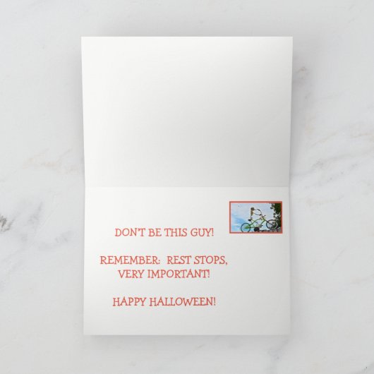 "HALLOWEEN SPASS/DIE UNBEKANNTE BIKER"/SKELETON-KA KARTE (Innenseite)