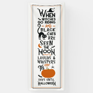 Halloween Spaß Hexen Reiten Schwarze Katzen Auge Banner