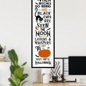 Halloween Spaß | Hexen Reiten Schwarze Katzen Auge Poster (Heimbüro)