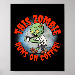 Halloween Spaß Kaffeedokument Zombie Frit T-Shirts Poster